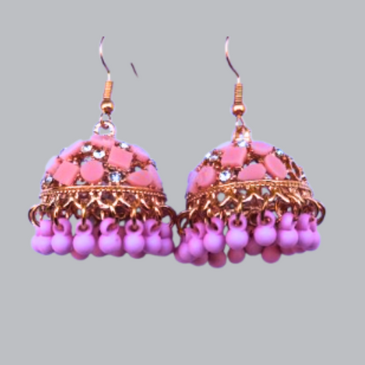 Pink Pearl Jhumkas
