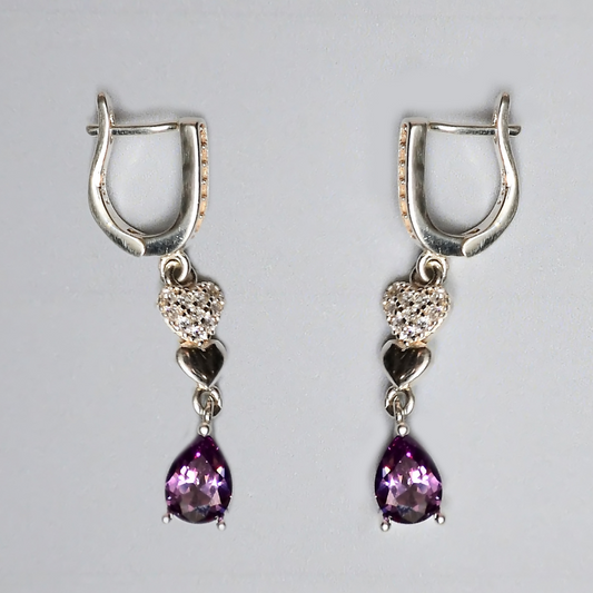 Silver Amethyst Earrings