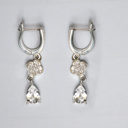 Silver White Earrings